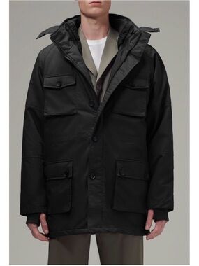 NWT HoodLamb Men's Medium Black Hemp 2-1 Parka Water and Wind Resistance